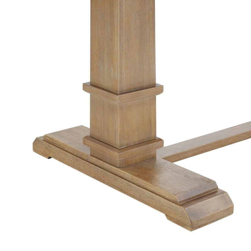 Ensemble de salle à manger rustique 6 pièces avec table à tréteaux, 4 chaises et banc, marron rustique
