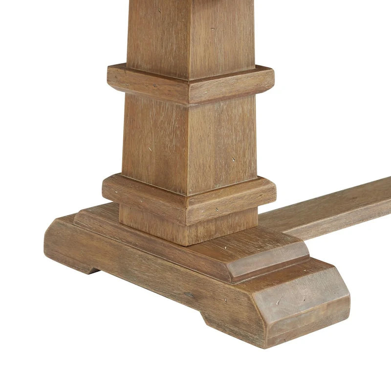 Ensemble de salle à manger rustique 6 pièces avec table à tréteaux, 4 chaises et banc, marron rustique