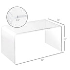Table basse cascade rectangulaire tout acrylique de 15 mm d'épaisseur