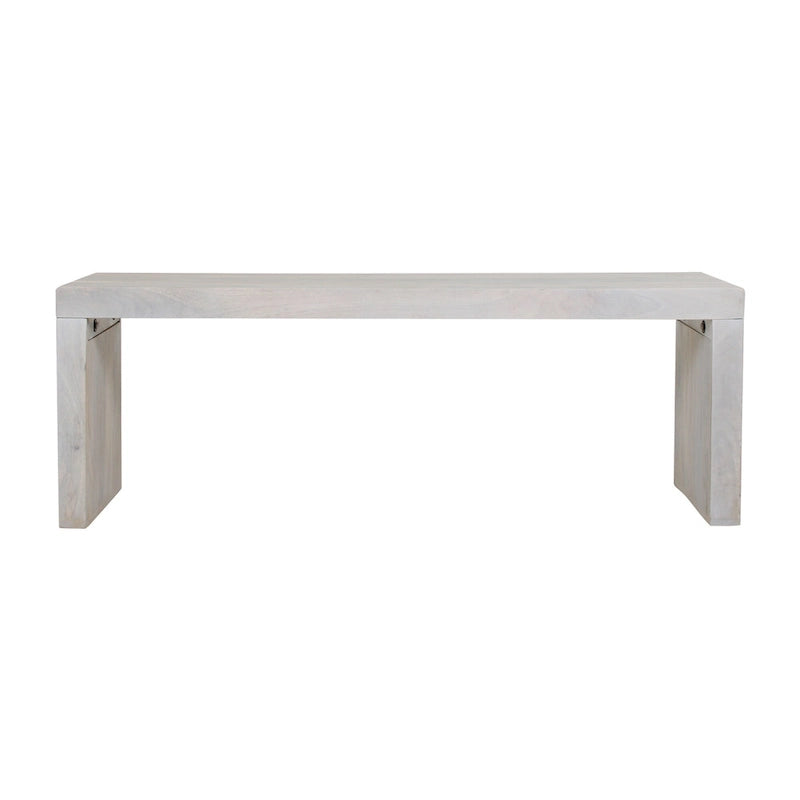 Banc Karson en bois massif blanc sable par East at Main