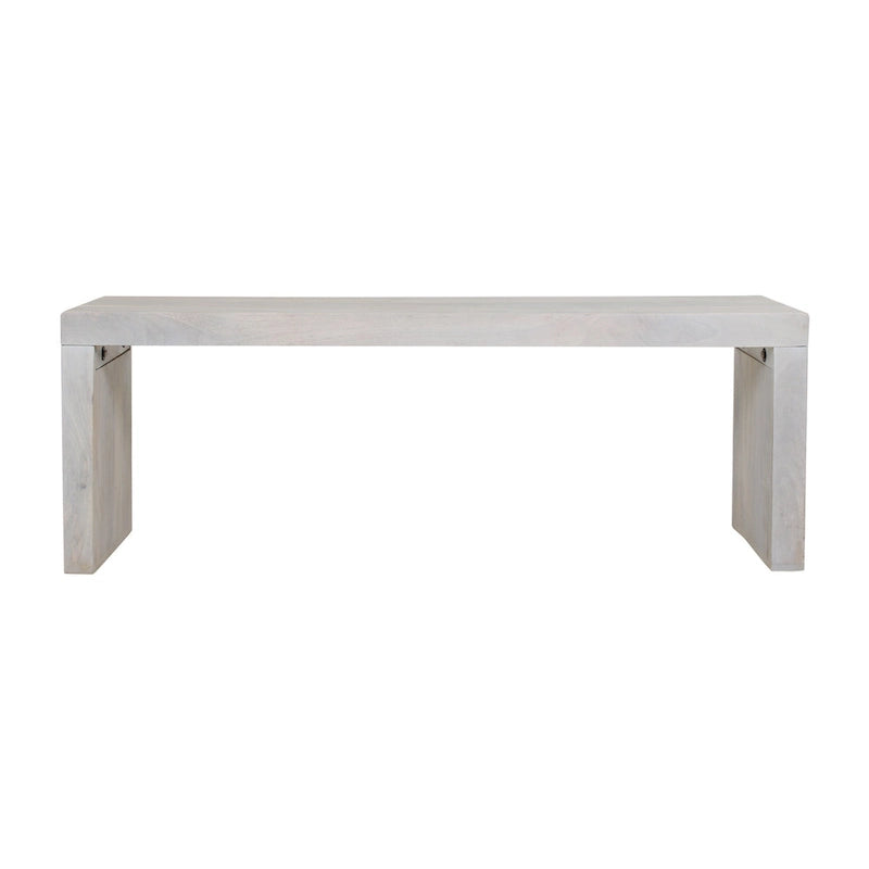 Banc Karson en bois massif blanc sable par East at Main