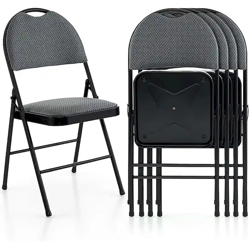Chaises pliantes 2/4 pièces portables rembourrées pour bureau, cuisine ou salle à manger