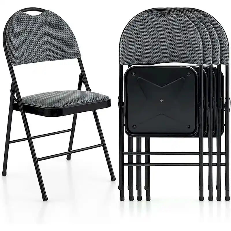 Chaises pliantes 2/4 pièces portables rembourrées pour bureau, cuisine ou salle à manger