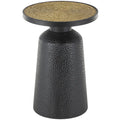 Table d'appoint en métal faite à la main avec plateau en corde - Noir - Roche River Decor