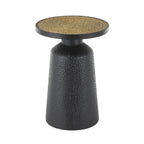 Table d'appoint en métal faite à la main avec plateau en corde - Noir - Roche River Decor