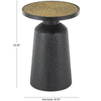 Table d'appoint en métal faite à la main avec plateau en corde - Noir - Roche River Decor