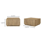 NADAAL STUDIOS Niall, Table basse carrée en bois, Marron - 31.5 X 31.5 X 16