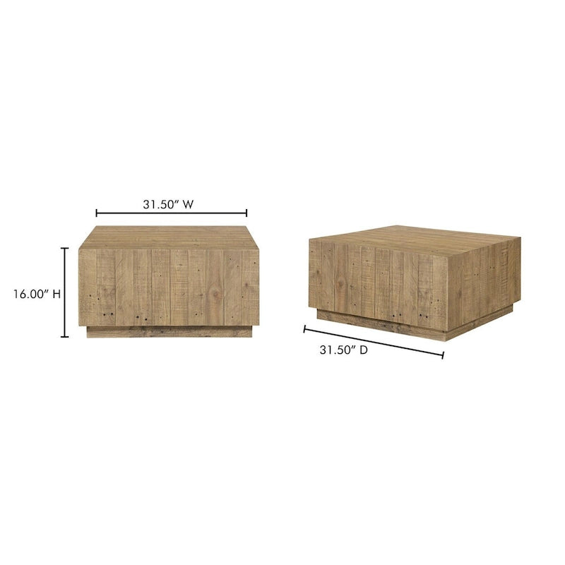 NADAAL STUDIOS Niall, Table basse carrée en bois, Marron - 31.5 X 31.5 X 16